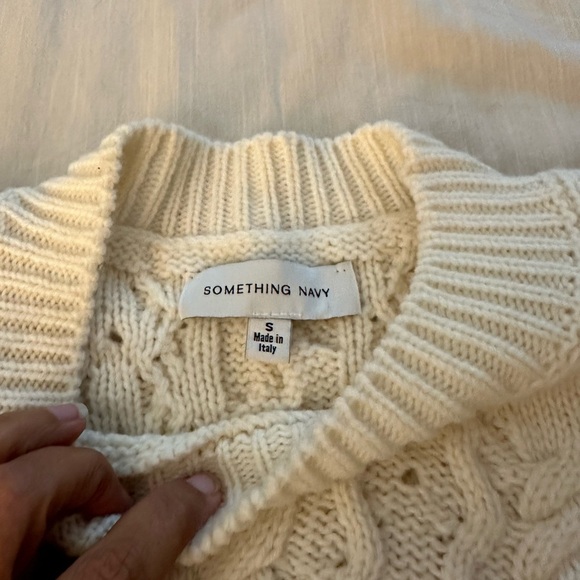 Something Navy
Women's White Poplin Sleeve Wool-blend Sweater - Picture 8 of 11